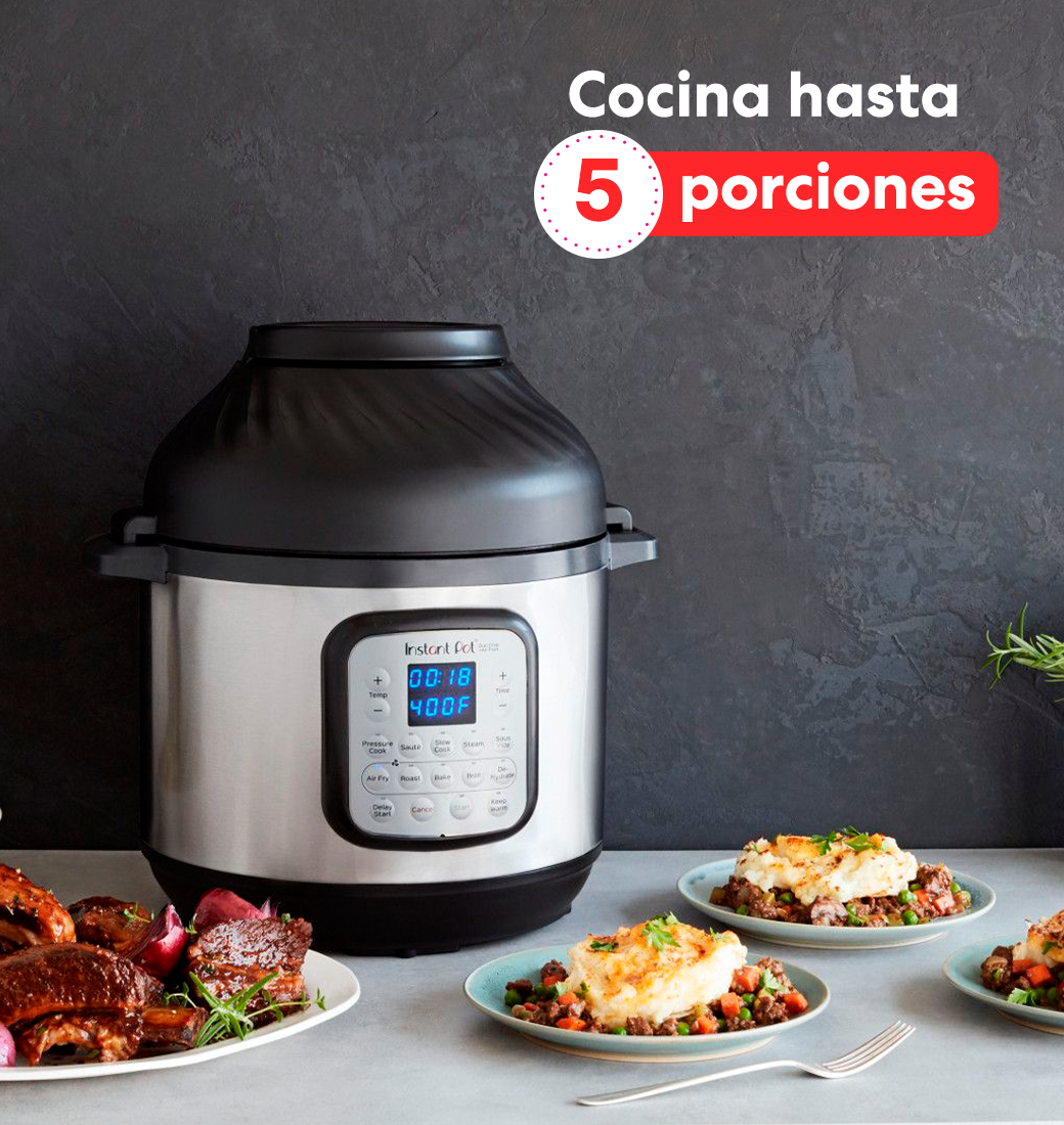 Olla de presión multifuncional eléctrica Instant Pot Duo Crisp + Freidora de Aire (5,7 litros)