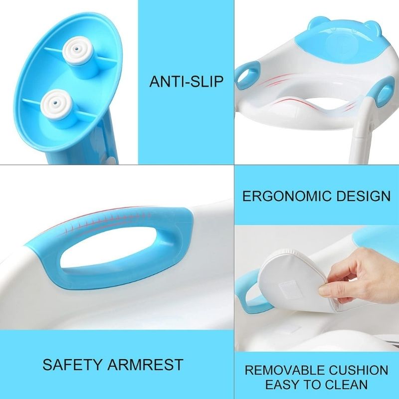 ASIENTO PLEGABLE DE BAÑO PARA NIÑOS CON ESCALÓN