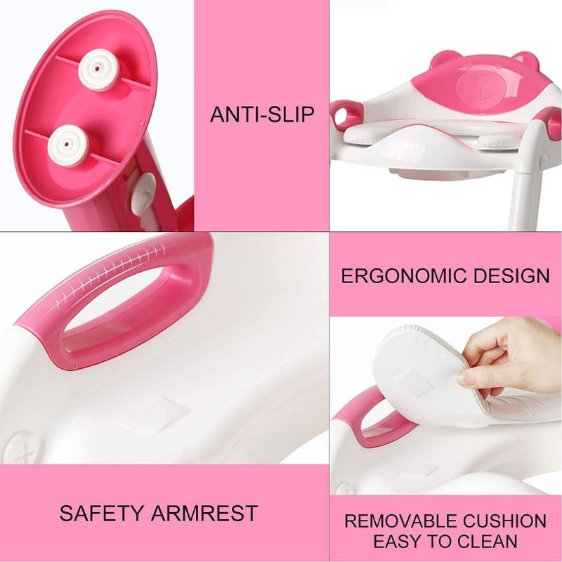 ASIENTO PLEGABLE DE BAÑO PARA NIÑOS CON ESCALÓN