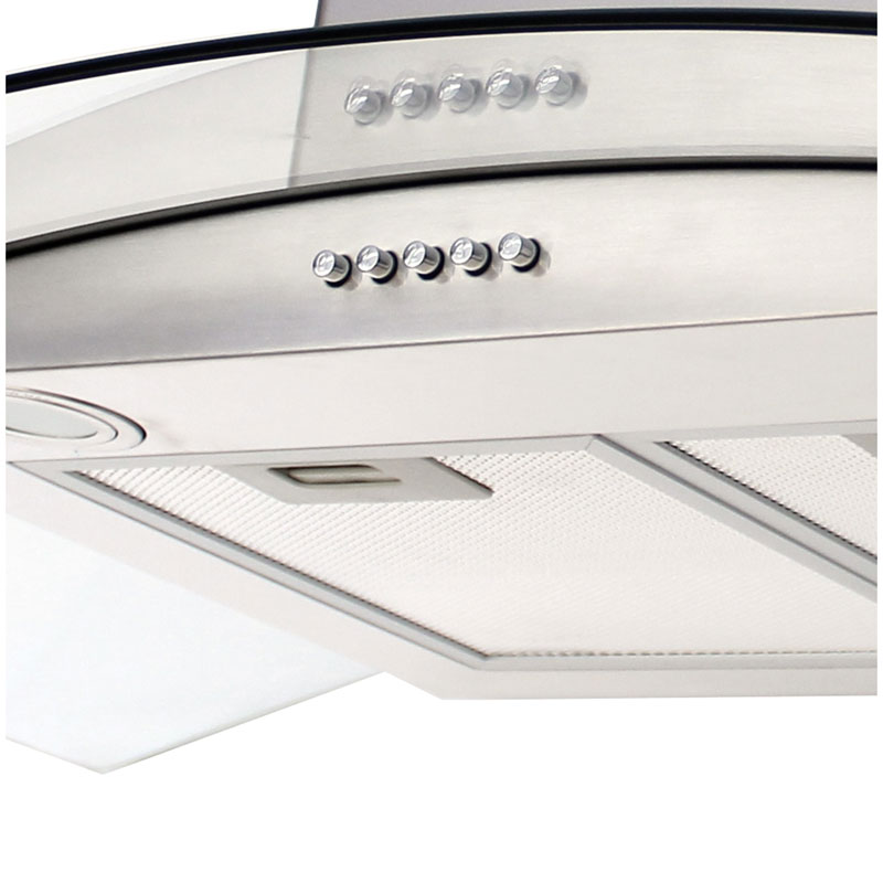 Combo parrilla a gas de 6 quemadores y campana extractora de pared SUPRA DOZZA ambas de 90cm y acero inoxidable