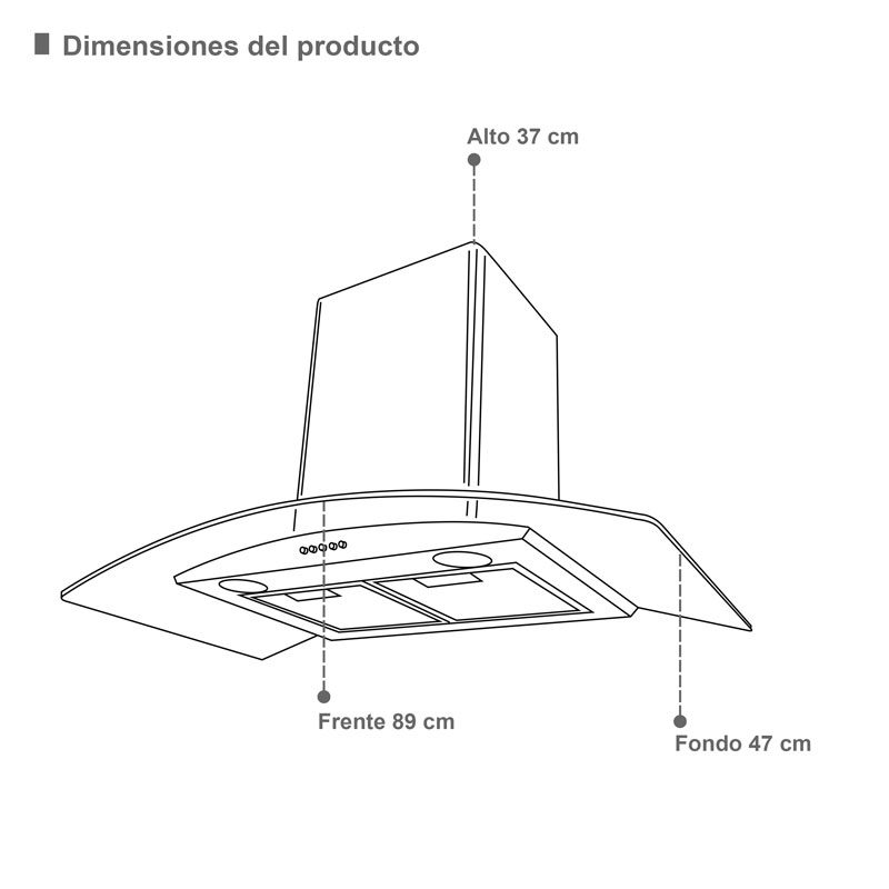 Combo parrilla a gas de 6 quemadores y campana extractora de pared SUPRA DOZZA ambas de 90cm y acero inoxidable