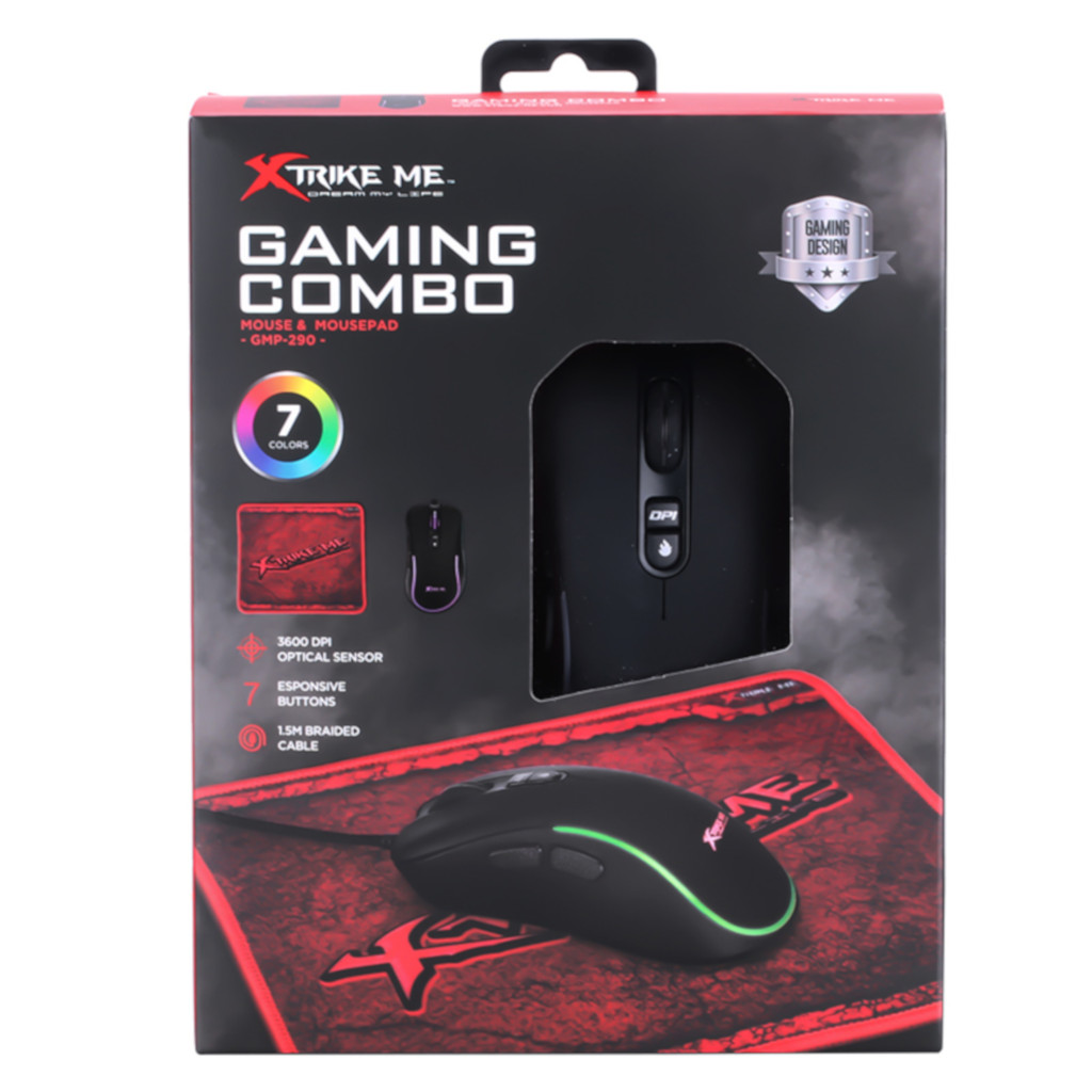 Mouse Gamer Alámbrico con Mouse Pad Xtrike-Me Mod. GMP-290