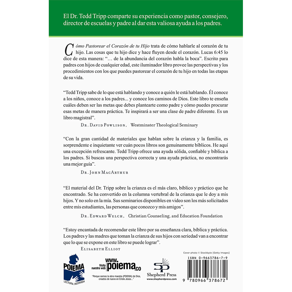 Libro Como Pastorear El Corazón De Tu Hijo - Tedd Tripp