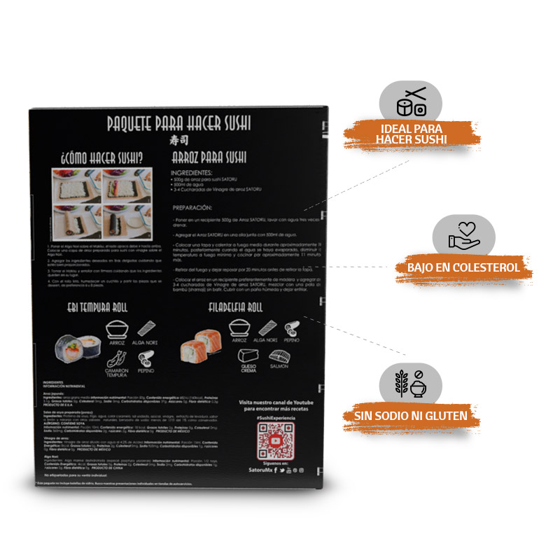 Paquete Premium para hacer Sushi Caja Negra SATORU