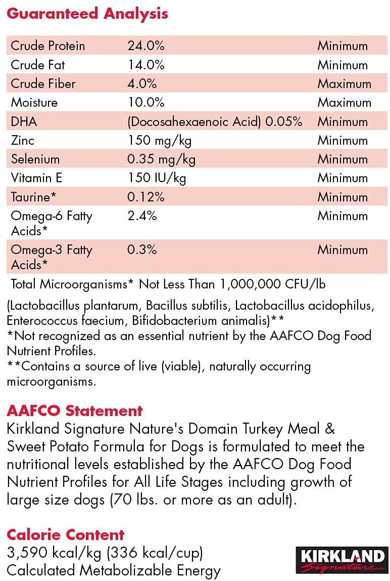 Alimento para Perro Kirkland Signature Nature's Domain Pavo Patatas