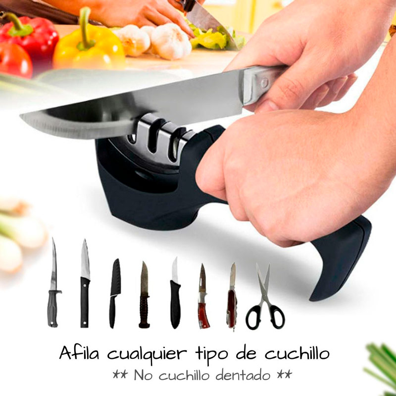 Afilador Cuchillos Portatil 3 Etapas Cocina Ergonomico Hogar