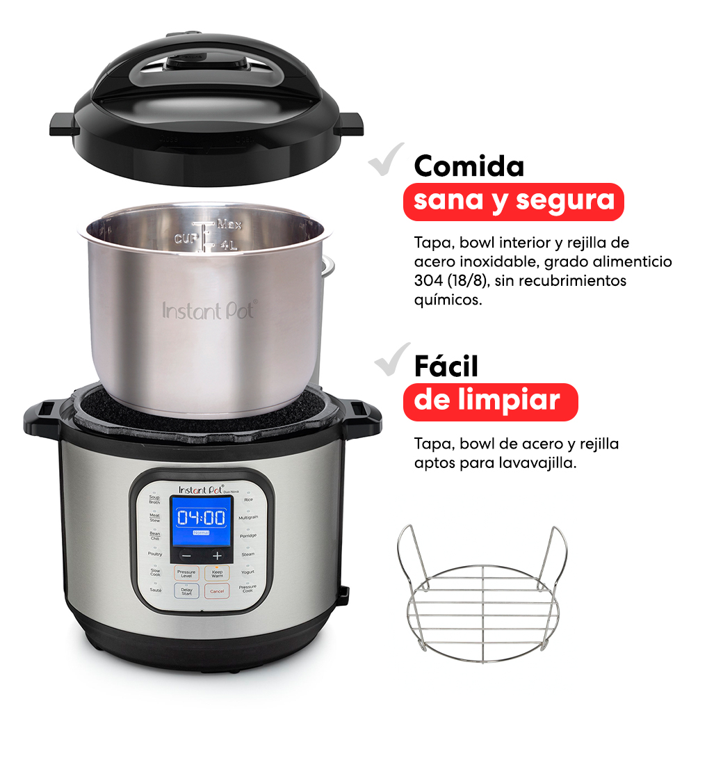 Pack Olla de presión Instant Pot Duo Nova + Libro Fácil y delicioso