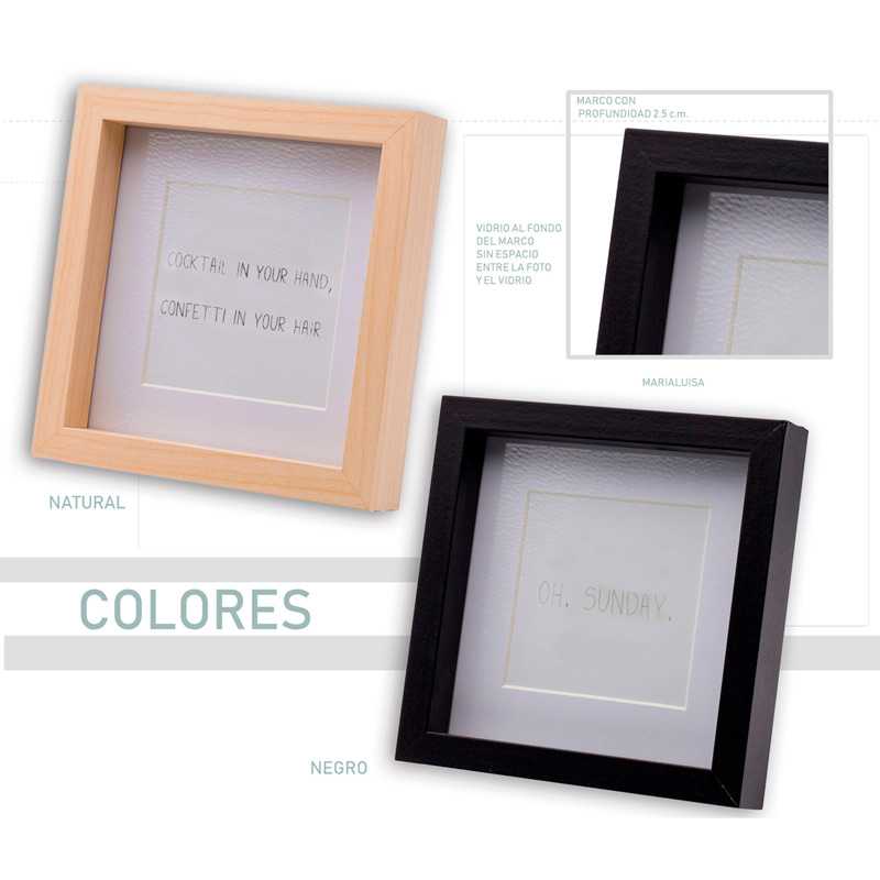 Portaretrato Cuadro Madera HW132 30x30 Decoración Amor Hogar Recuerdo