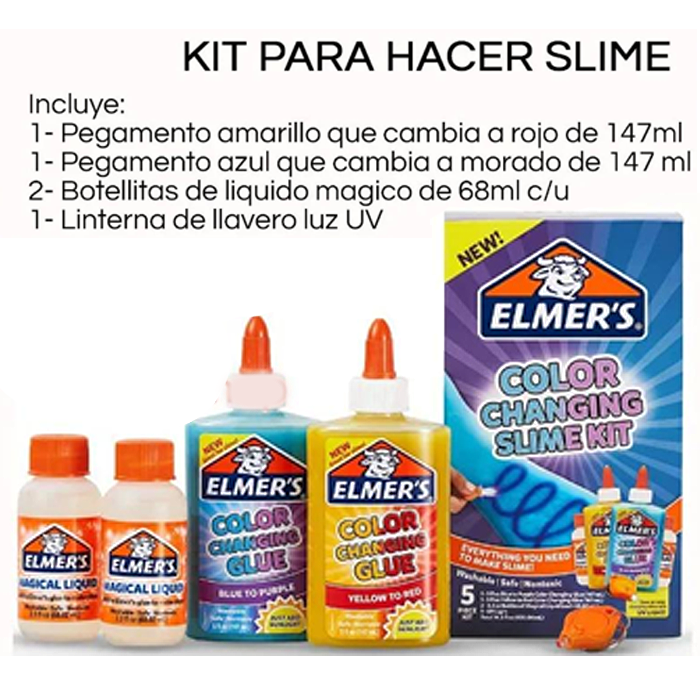 Kit Para Hacer Slime Magico Cambia De Color Elmers Original