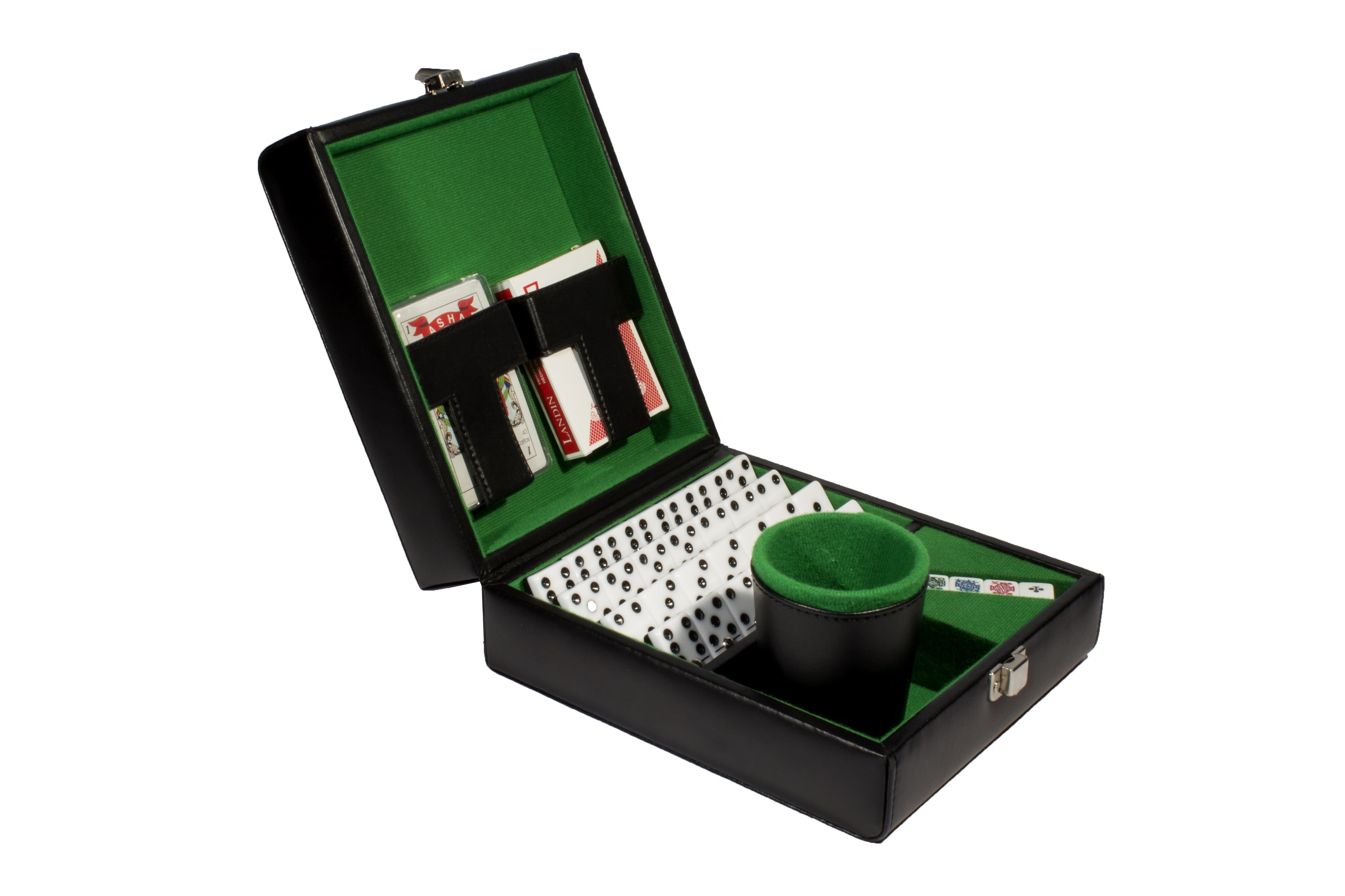 Elegante Casino con 4 Juegos. Color Negro con Interior Verde