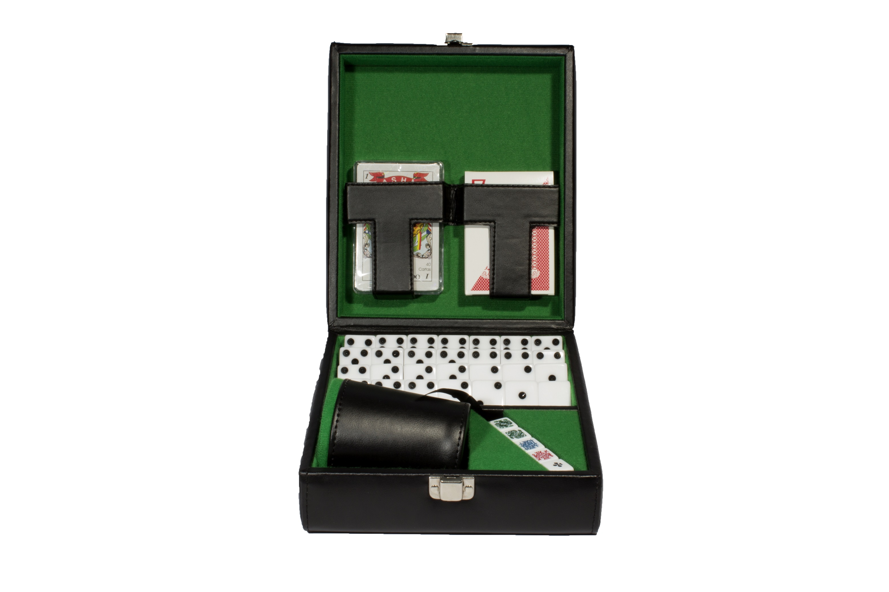 Elegante Casino con 4 Juegos. Color Negro con Interior Verde
