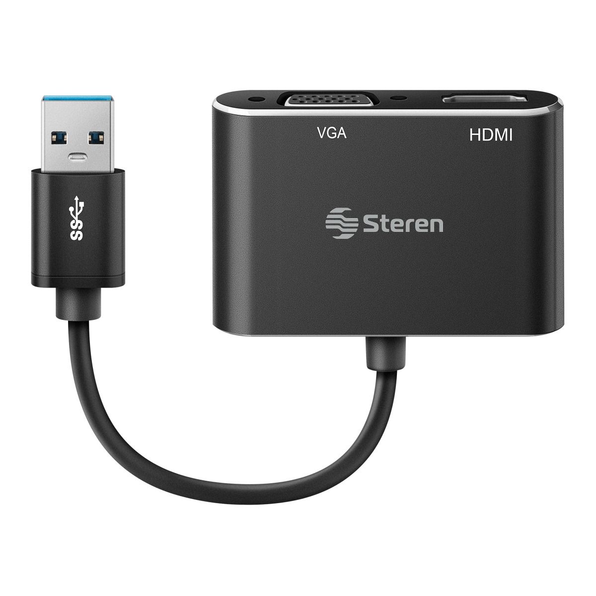 Adaptador Convertidor USB 3.0 a HDMI / VGA Steren Cable