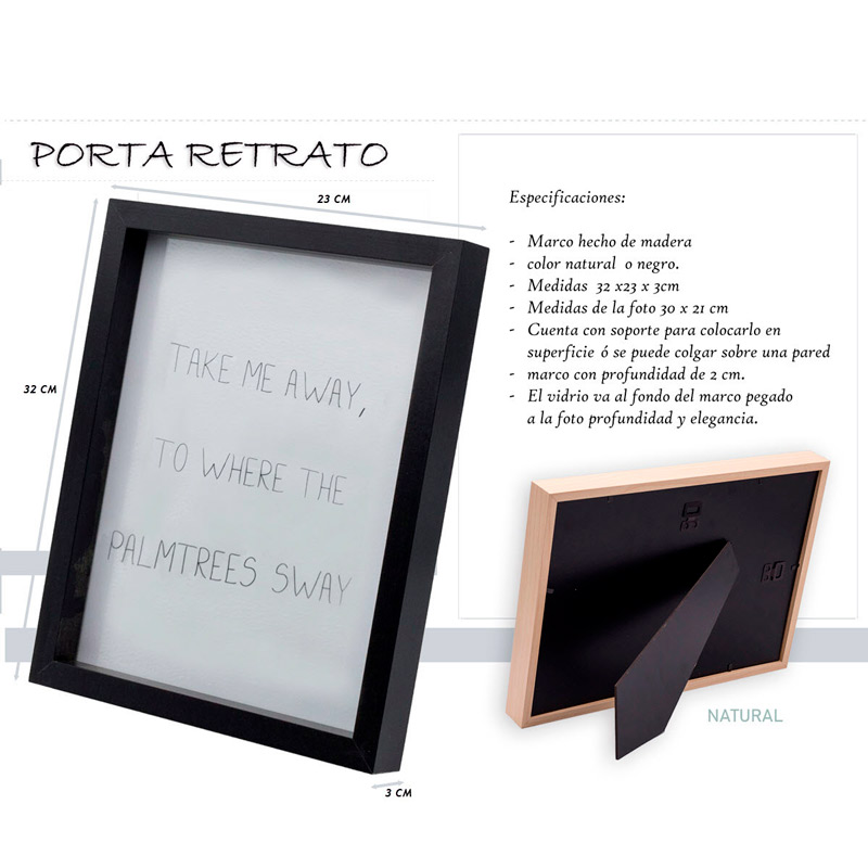 Portaretrato Madera Fotos Hogar Moda Cuadros Decorativos Hw132 A4 Oficio 21x30 Certificado Niños Escolar