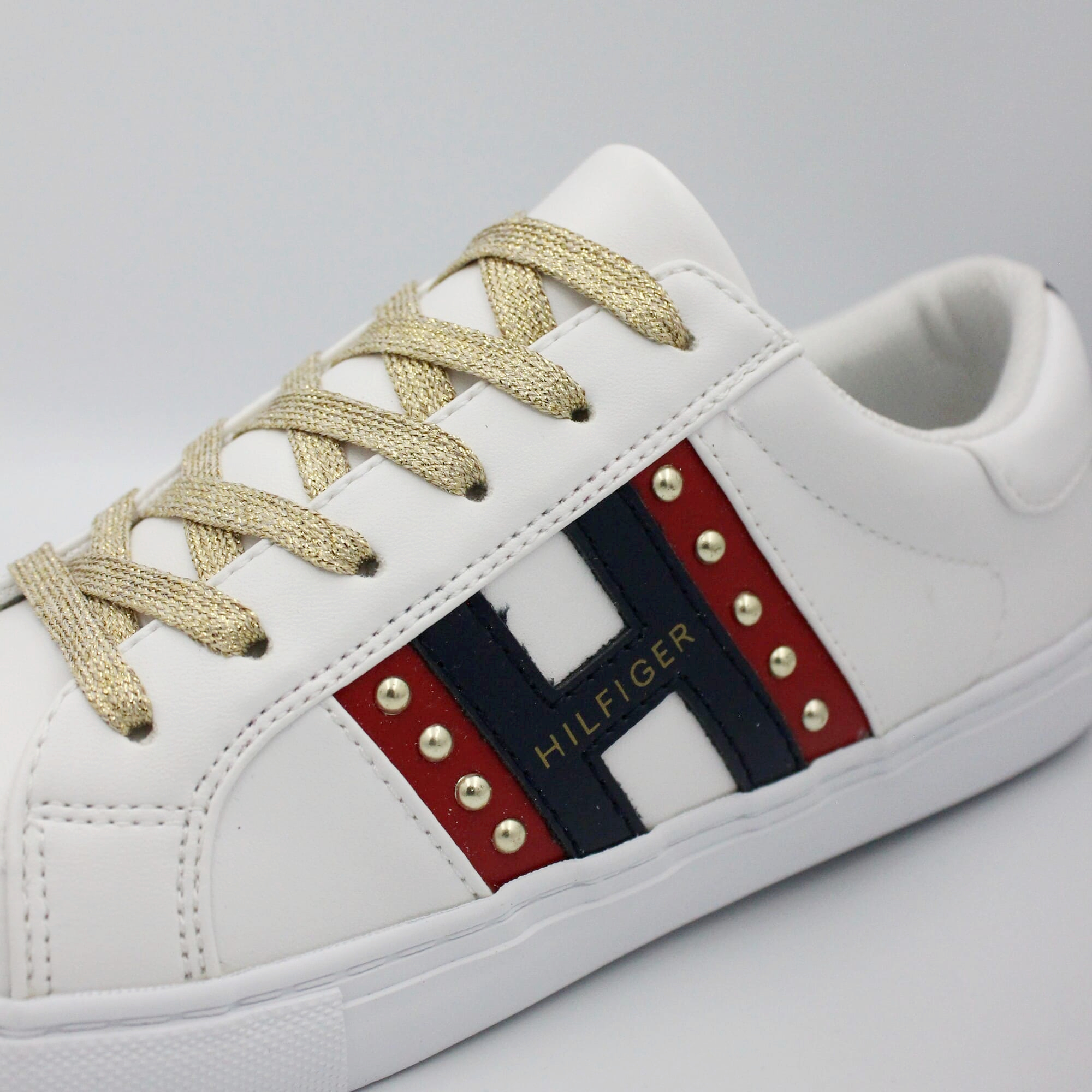 Tenis Tommy Hilfiger Lazzen Blanco Azul Rojo de Dama