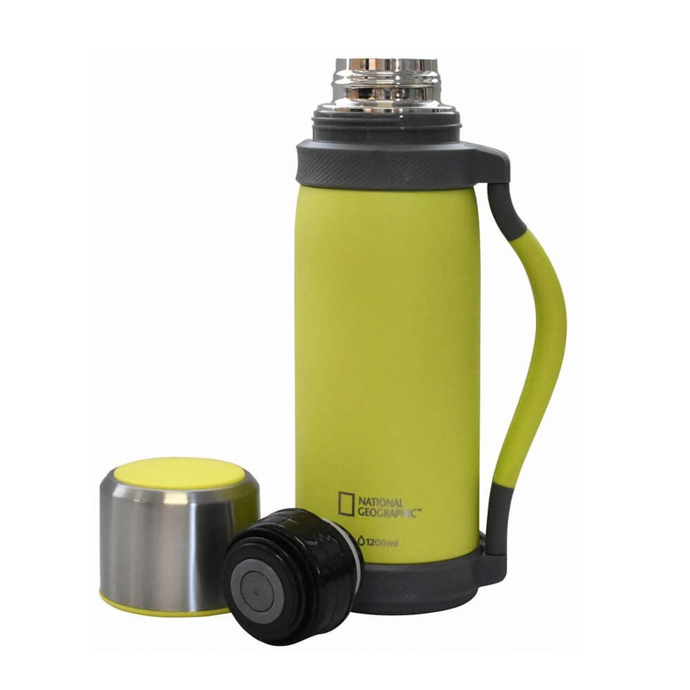 Termo metálico de acero inoxidable grande de 1200ml verde National
