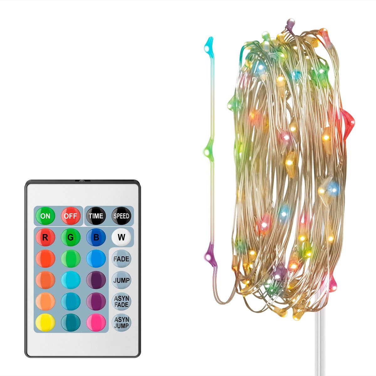 Serie Luces Led Multicolor RGB uso pilas 2m Control Remoto