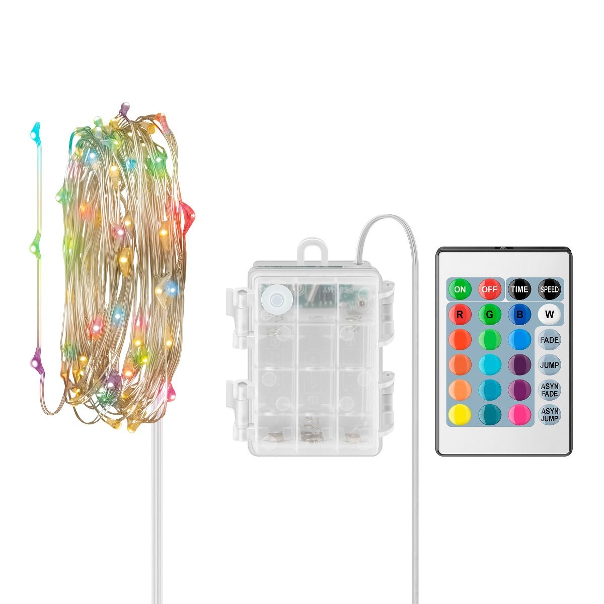 Serie Luces Led Multicolor RGB uso pilas 2m Control Remoto