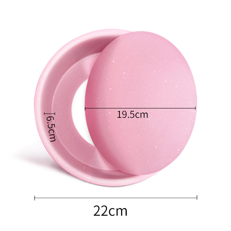 Set 5 moldes antiadherentes para hornear panqué, pizza, pastel, cupcakes, Rosa