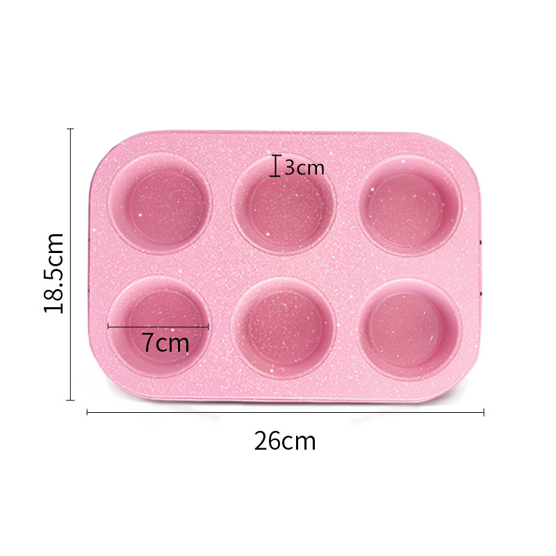 Set 5 moldes antiadherentes para hornear panqué, pizza, pastel, cupcakes, Rosa