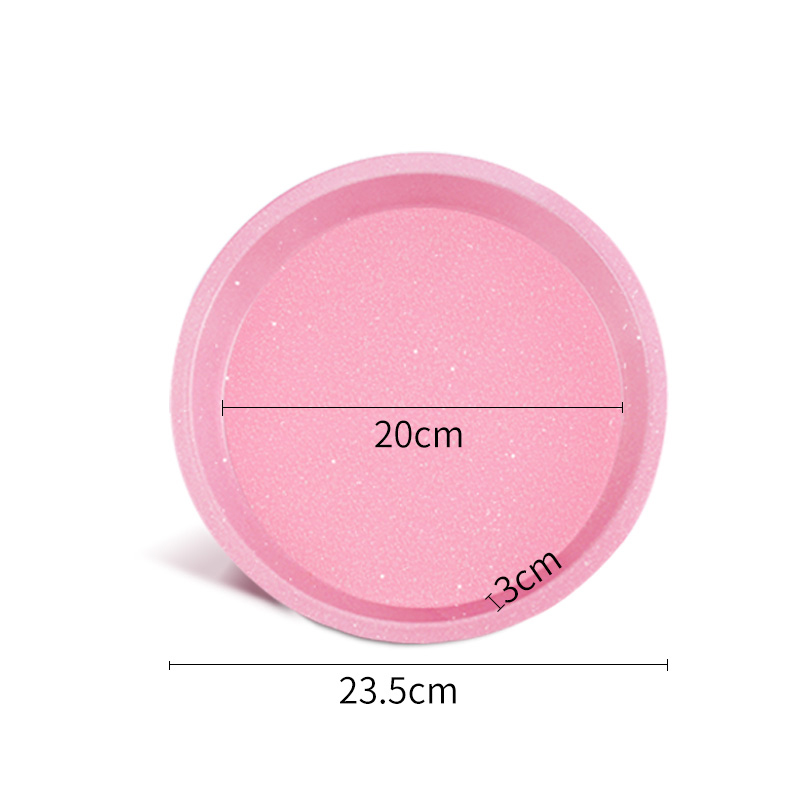 Set 5 moldes antiadherentes para hornear panqué, pizza, pastel, cupcakes, Rosa