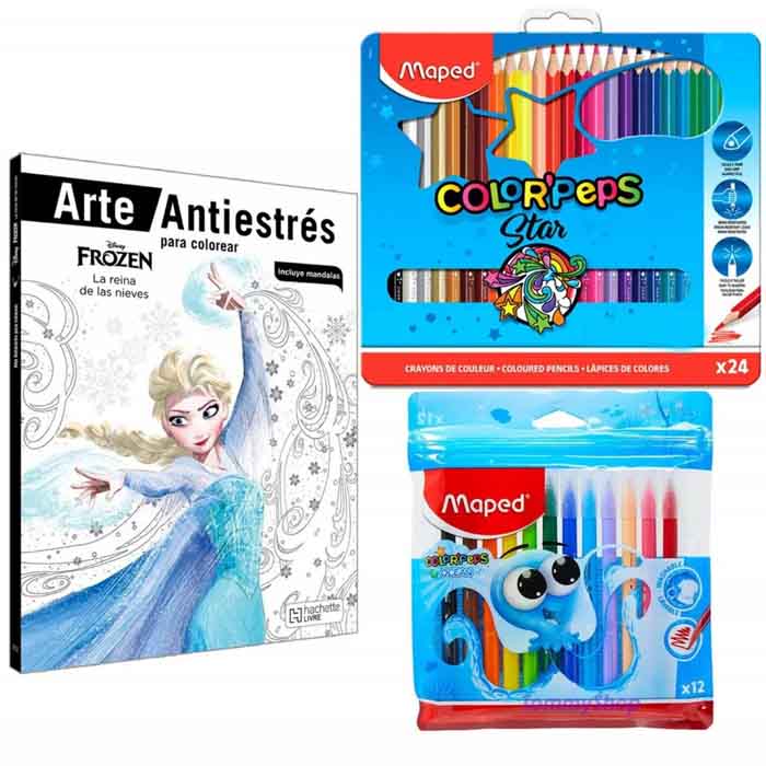 Libro Disney® Frozen Elsa + Colores Y Plumones Mas