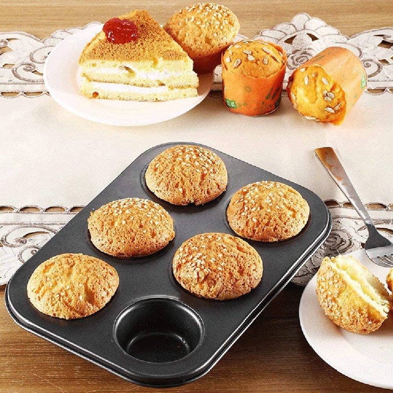 Set 5 moldes antiadherentes para hornear panqué, pizza, pastel, cupcakes, Negro