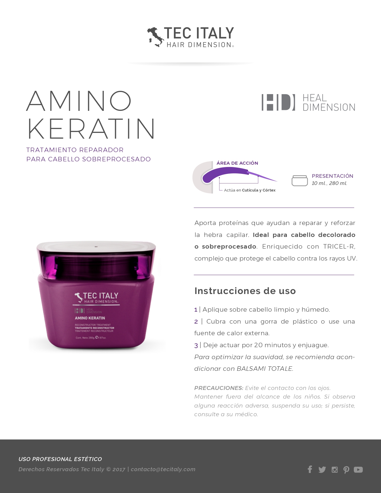 Amino Keratin 280 g Tec Italy