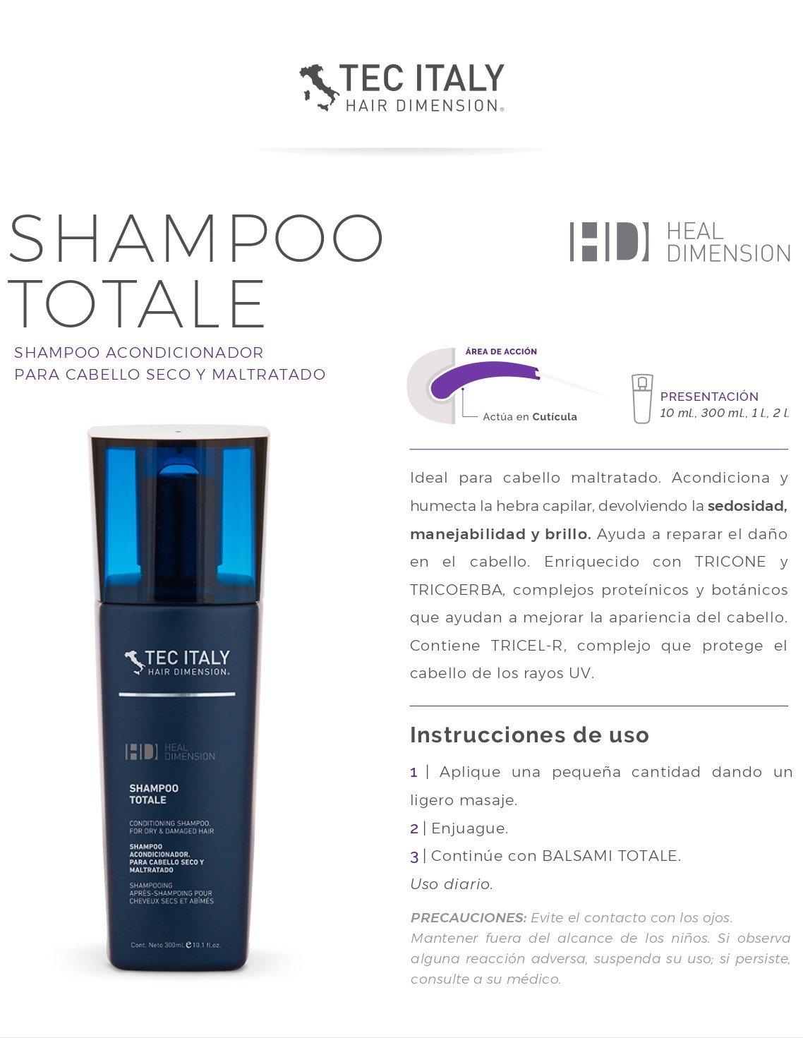 Shampoo Totale 300 mL Tec Italy