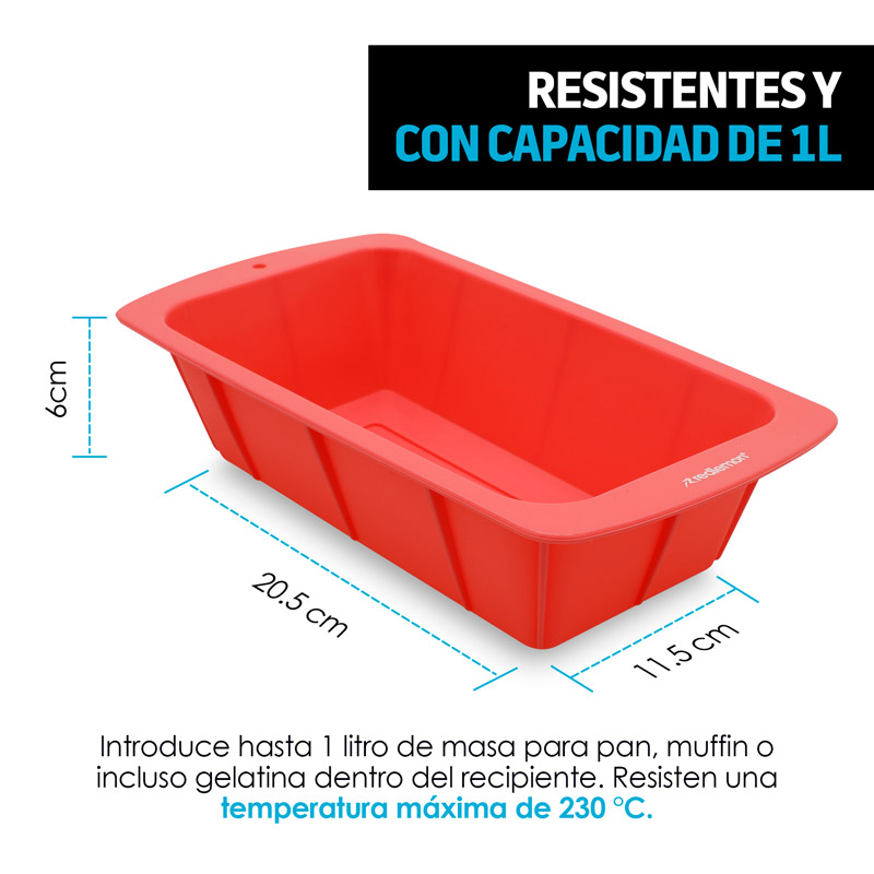Moldes para Hornear de Silicona Antiadherente 2 Piezas Redlemon