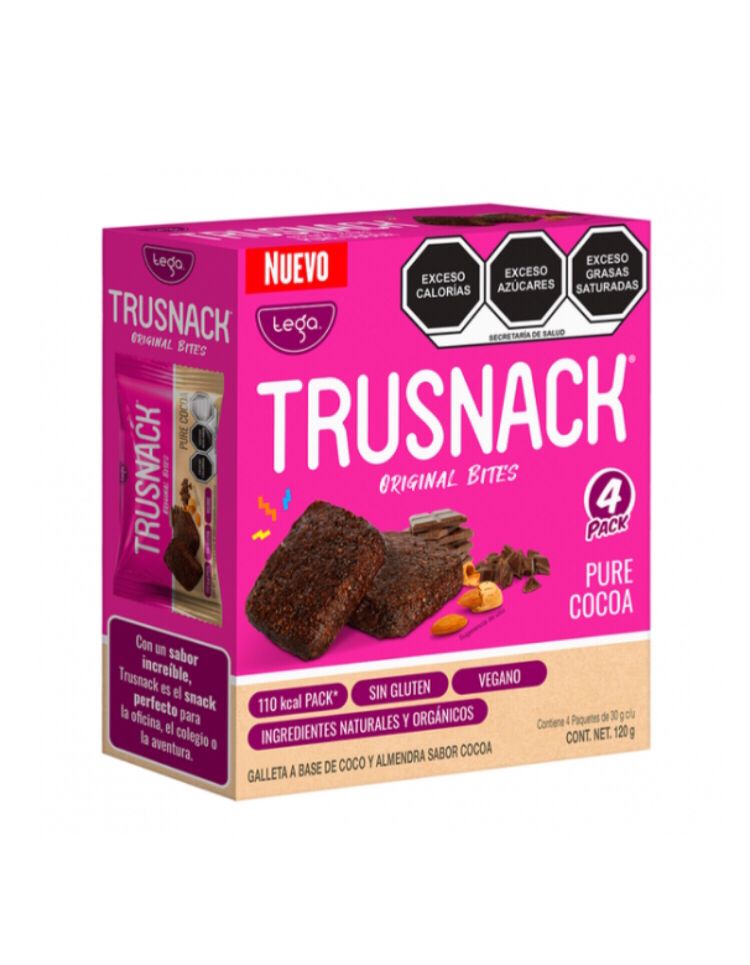 Galletas Trusnack Tega Pure Cocoa 120 Gr Sin Gluten