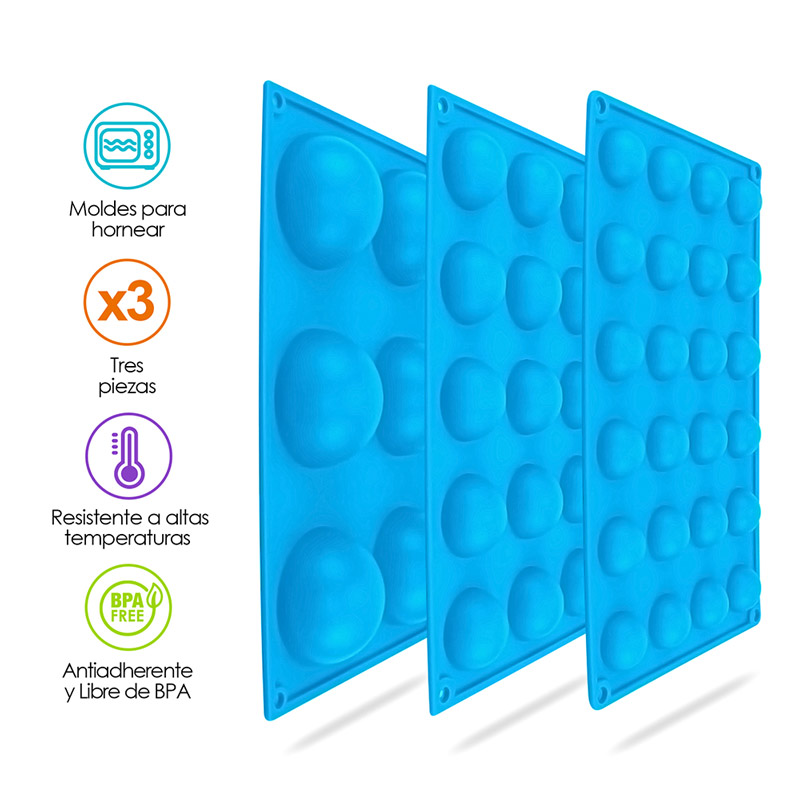 Moldes para Hornear de Silicona para Repostería 3 Piezas Redlemon