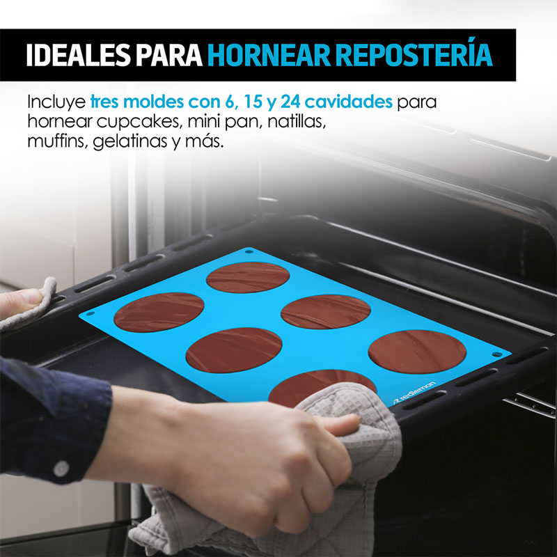 Moldes para Hornear de Silicona para Repostería 3 Piezas Redlemon