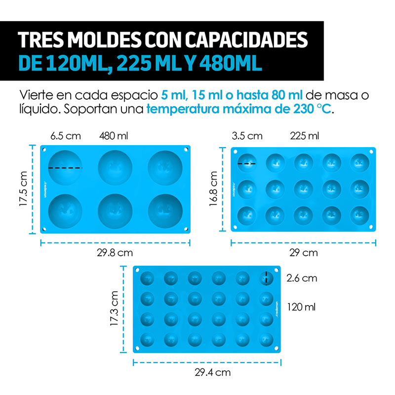 Moldes para Hornear de Silicona para Repostería 3 Piezas Redlemon