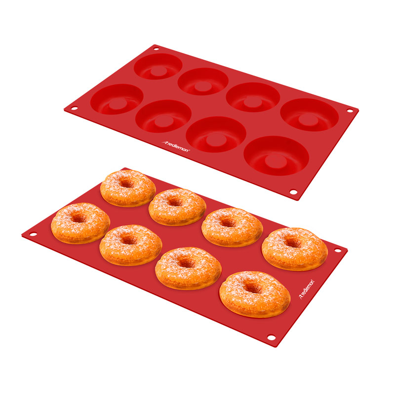 Moldes para Hornear Donas de Silicón Antiadherente 2 Piezas Redlemon