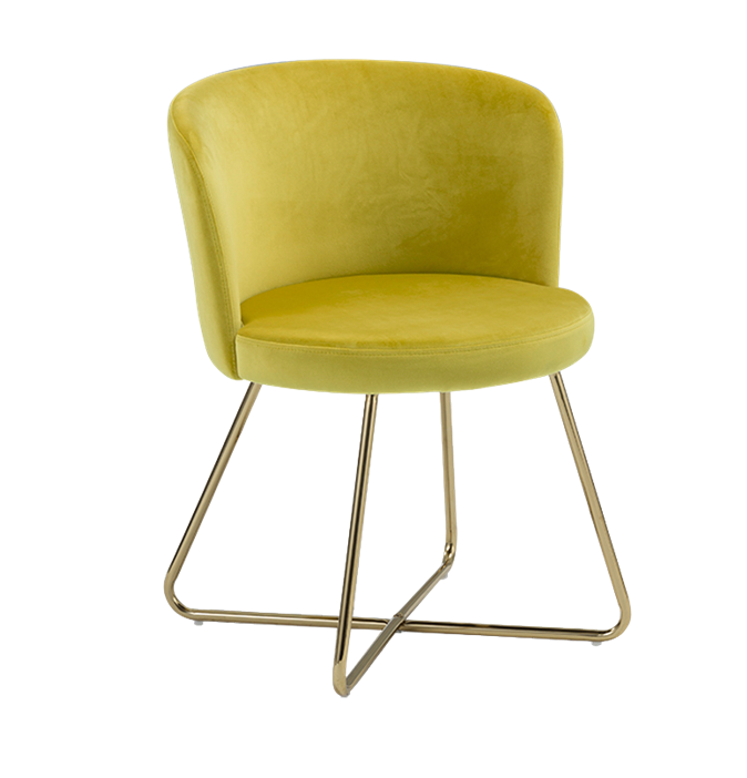 Silla comedor ocasional , moderna,elegante con pata metalica en dorado