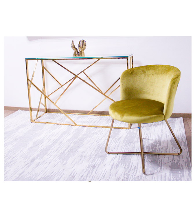 Silla comedor ocasional , moderna,elegante con pata metalica en dorado