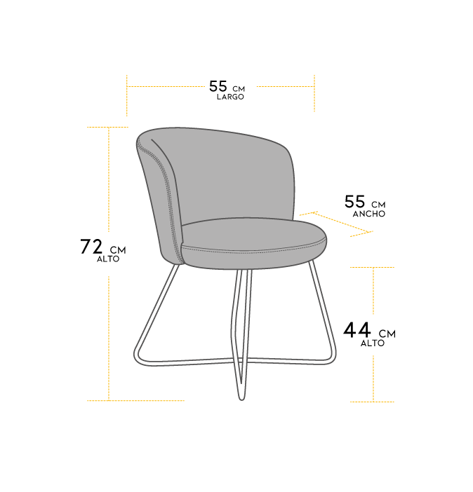 Silla comedor ocasional , moderna,elegante con pata metalica en dorado