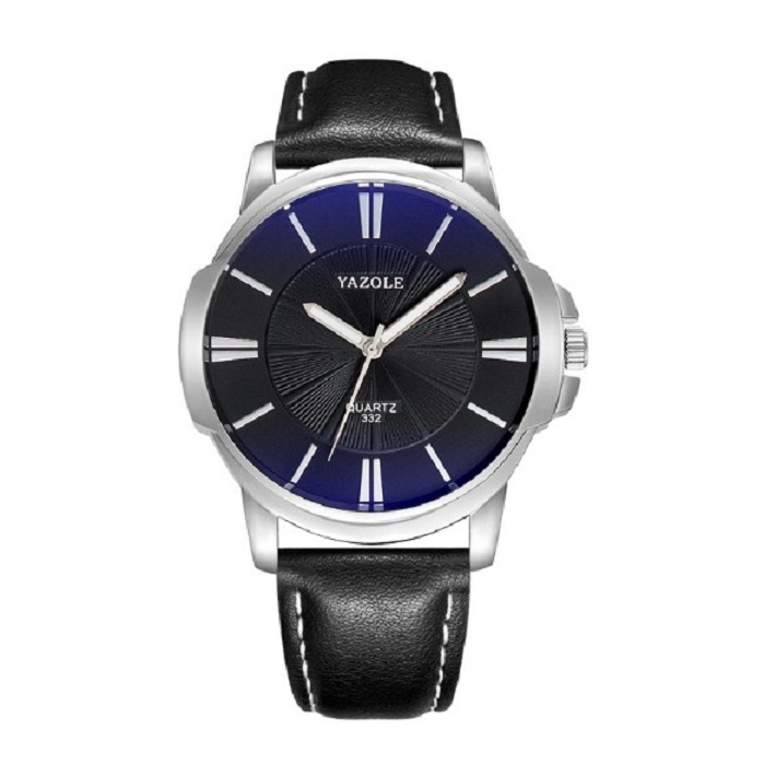 Reloj para Hombre con caja Elegante correa negra  casual negro Yazole 332