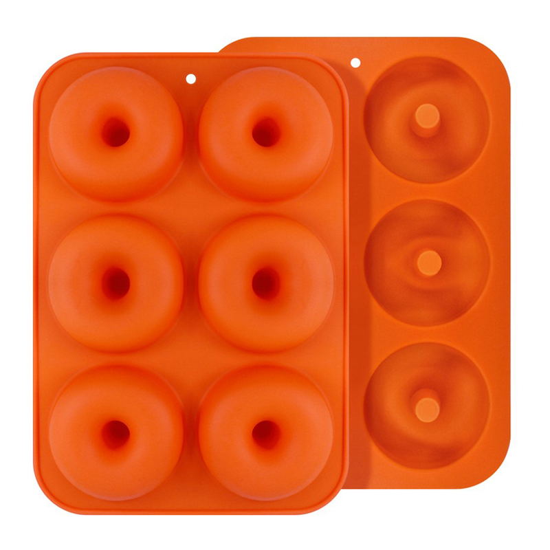 Molde de silicón para hornear 6 Donas, Naranja