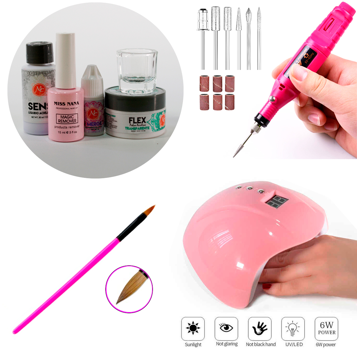 Uñas Set Decoración uñas De Aplicacion De Gel Y Uñas Acrilicas De 8 Piezas