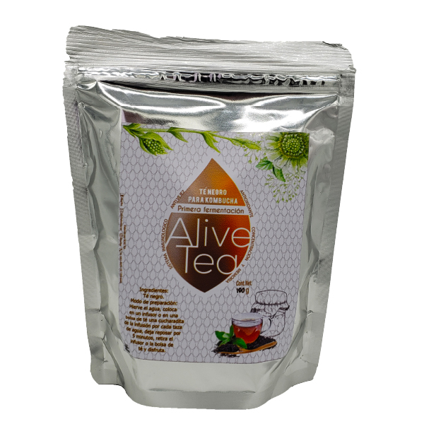 Alive Tea Infusión de Té negro especial para primera fermentación de kombucha o para disfrutar su sabor en una infusión 150g