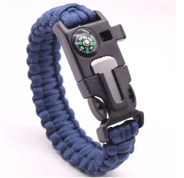 Pulsera Tactica Supervivencia Pedernal Paracord Brujula 5en1