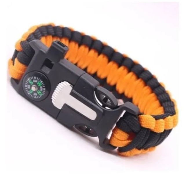 Pulsera Tactica Supervivencia Pedernal Paracord Brujula 5en1