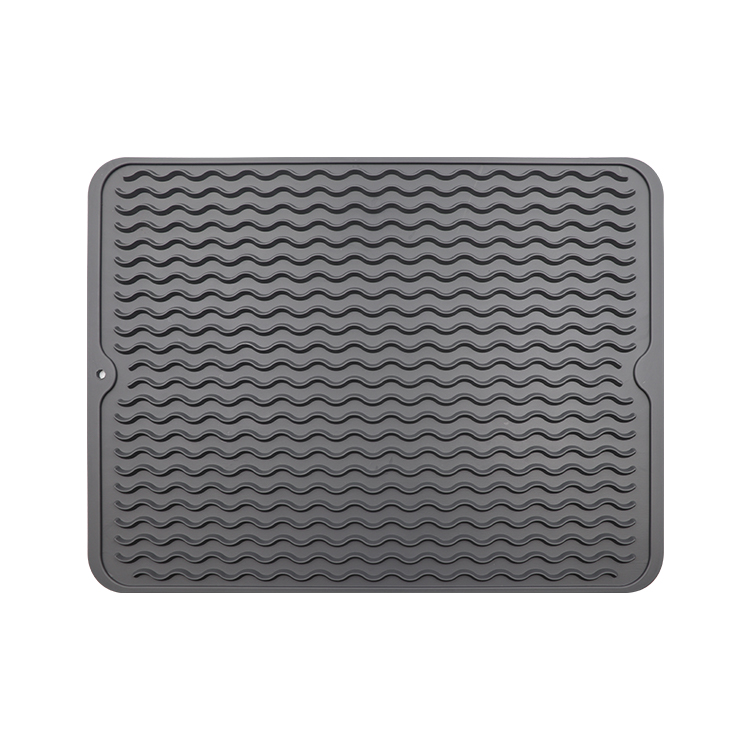 Tapete para secar platos vasos cucharas, Escurridor de trastes para cocina, Gris