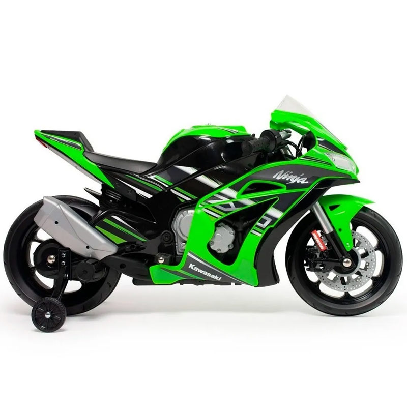 Montable Electrico Moto Niño Ninja Kawasaki Luces Sonido Rueditas Verde  Injusa