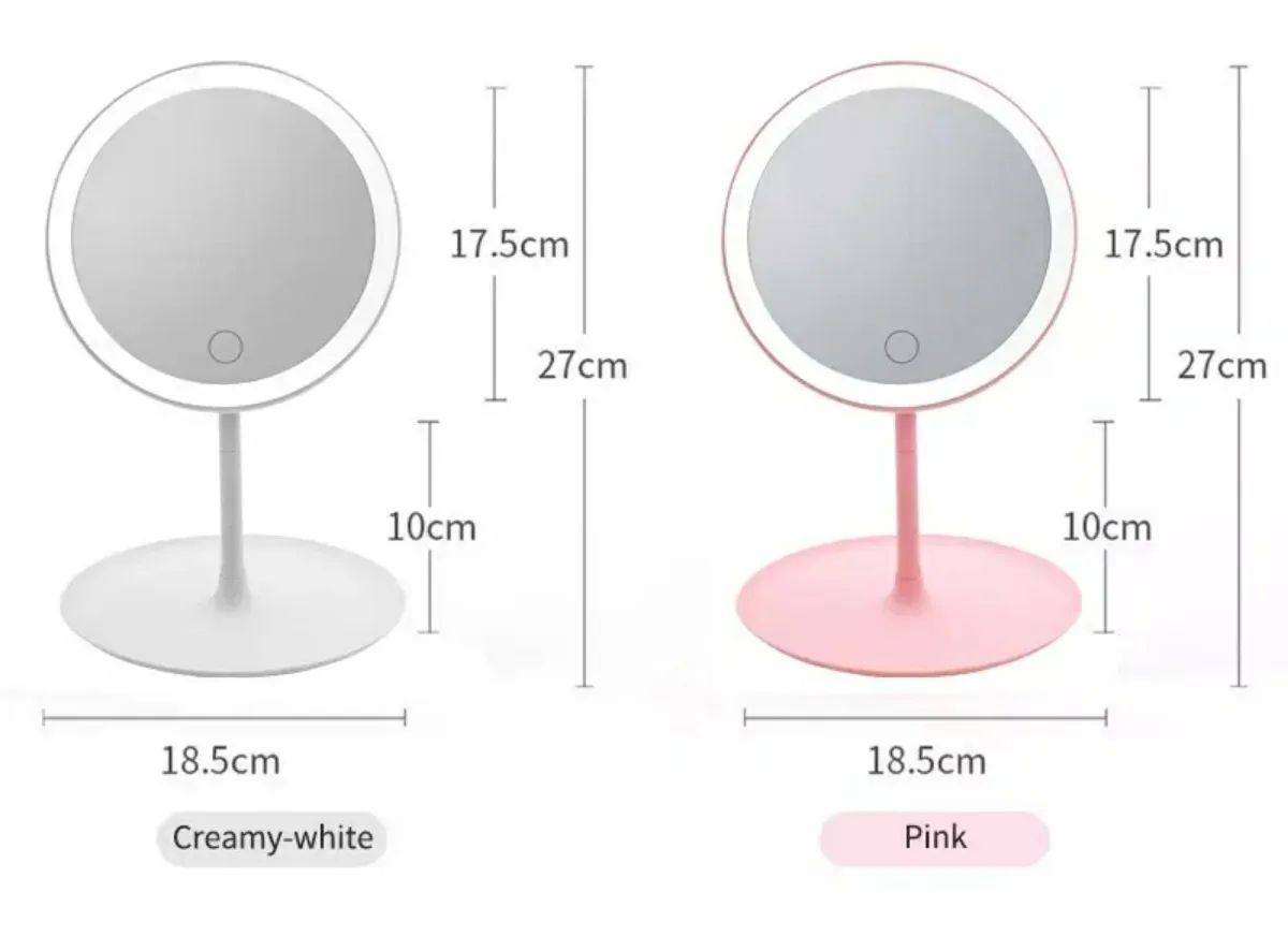 Espejo LED Maquillaje Para Tocador Recargable Touch Mesa
