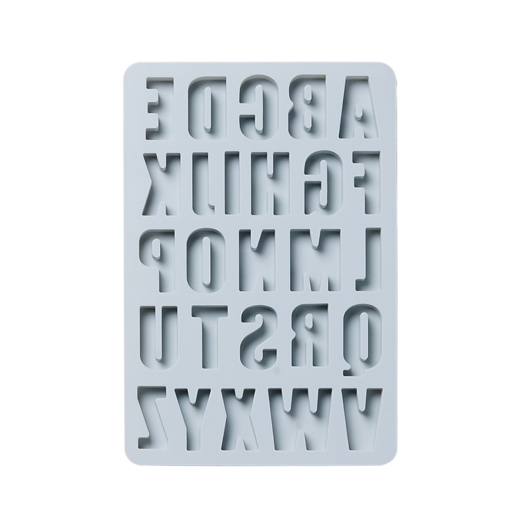 Molde de silicón Abecedario Alfabeto en Letras Mayúsculas para Repostería y Manualidades, Gris