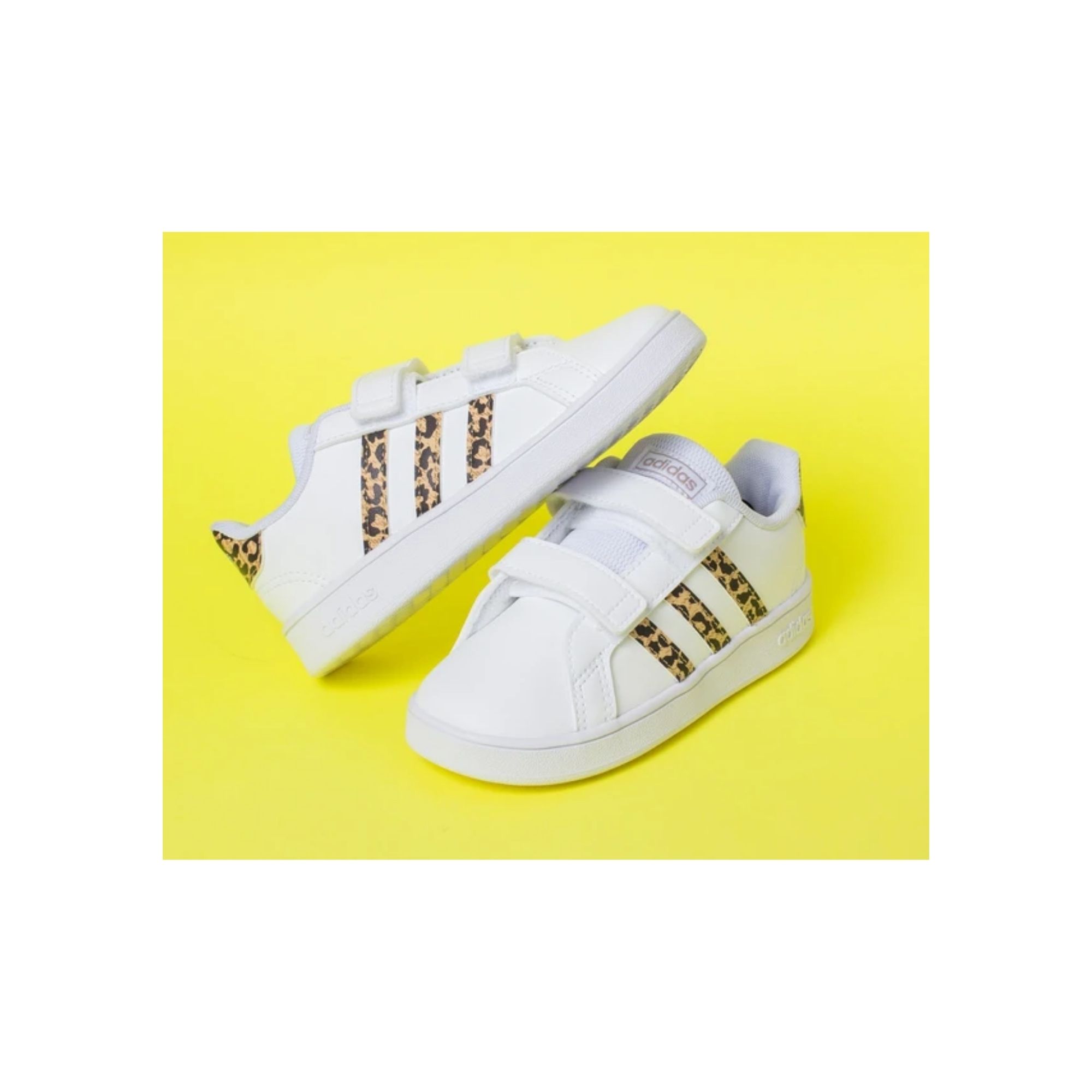 Tenis Adidas Grand Court Animal Print Stripes Bebés Originales FZ3528