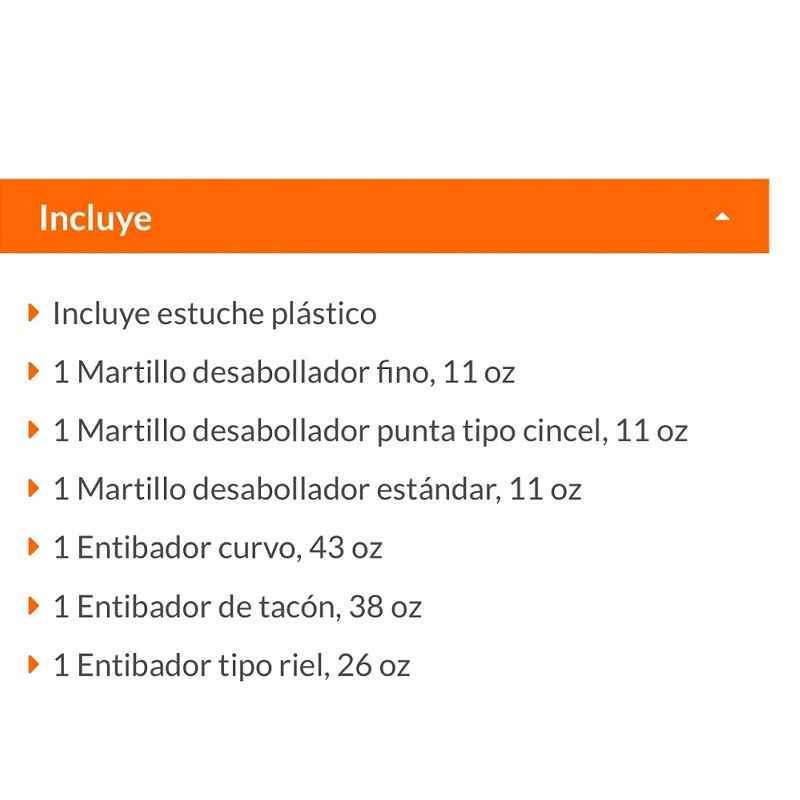 Juego de Martillos y Entibadores para Hojalatero auto ,7 piezas mango de 33 cm incluye estuche JM-HO TRUPER