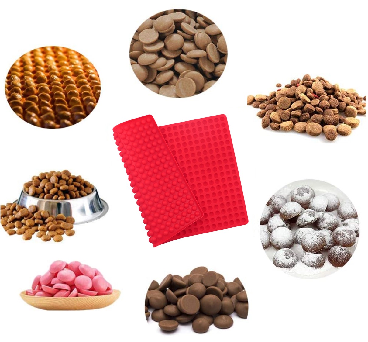 Molde de silicón 468 mini esferas para chispas de chocolate repostería